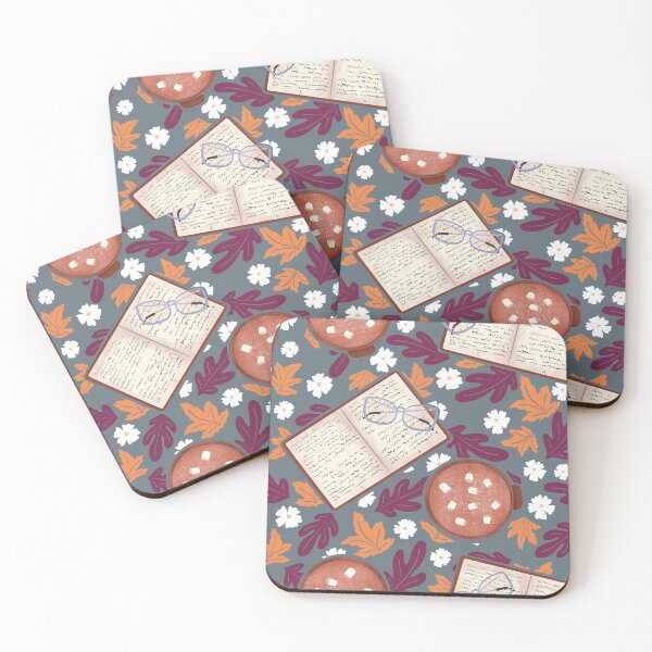 Item preview, Cozy Fall – Books, Hot Cocoa, Glasses, and Autumn Florals designed and sold by JVCreative.