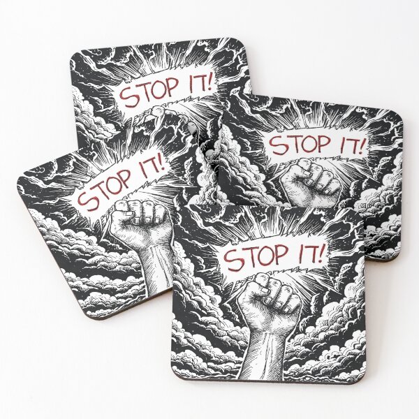 Item preview, Stop It! – Protest Fist in Stormy Skies designed and sold by Edenglow Prints & Peculiars.