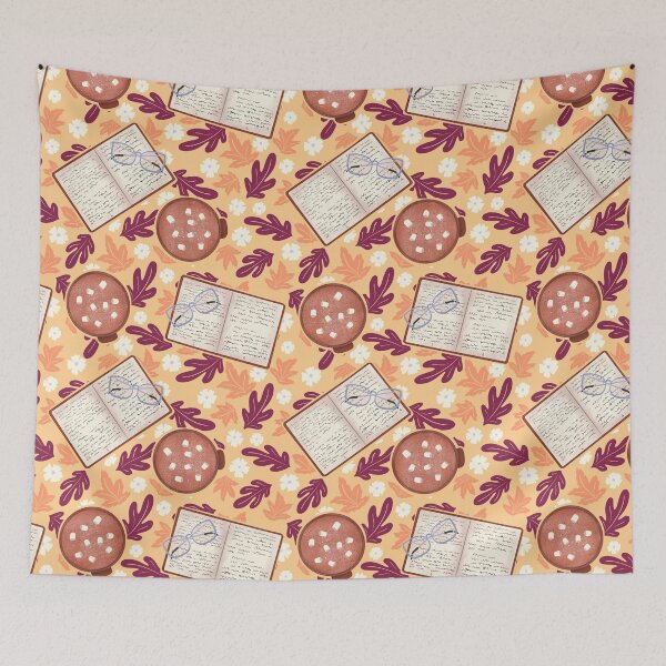 Item preview, Cozy Fall – Books, Hot Cocoa, Glasses, and Autumn Florals designed and sold by JVCreative.