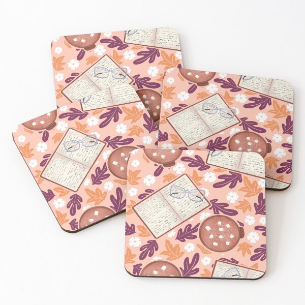 Item preview, Cozy Fall – Books, Hot Cocoa, Glasses, and Autumn Florals designed and sold by JVCreative.