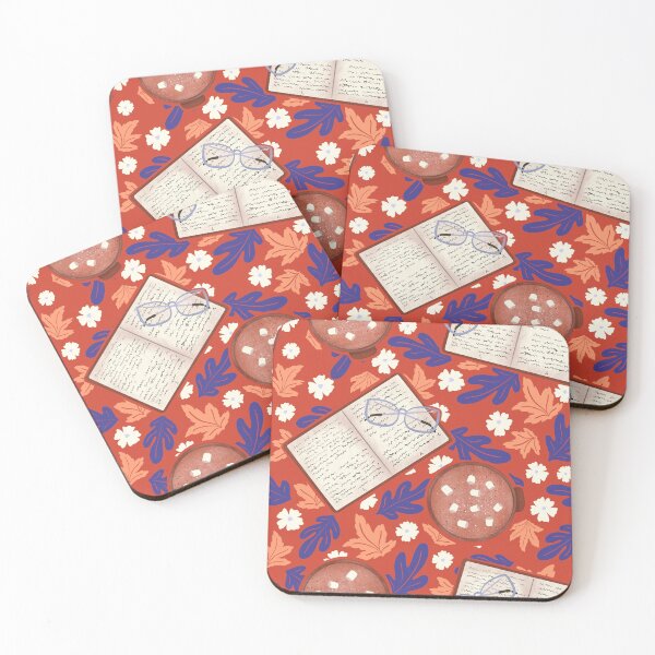Item preview, Cozy Fall – Books, Hot Cocoa, Glasses, and Autumn Florals designed and sold by JVCreative.