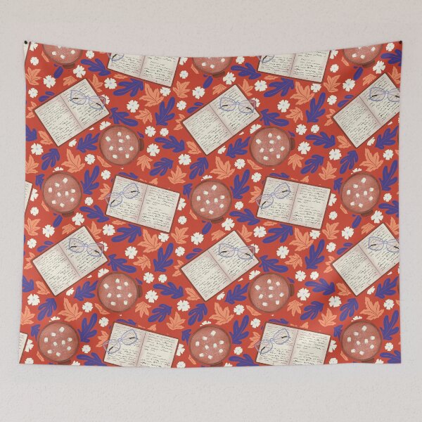 Item preview, Cozy Fall – Books, Hot Cocoa, Glasses, and Autumn Florals designed and sold by JVCreative.