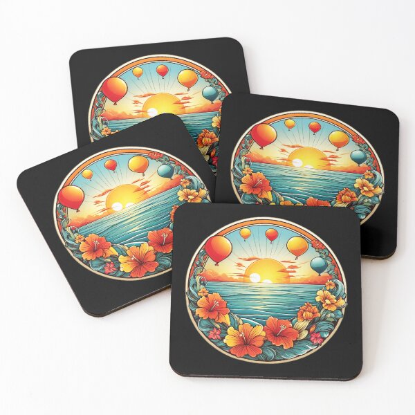 Item preview, Colorful Balloons Over the Ocean with Hawaii Orchids designed and sold by NautiChic.