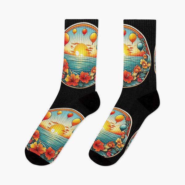 Item preview, Colorful Balloons Over the Ocean with Hawaii Orchids designed and sold by NautiChic.