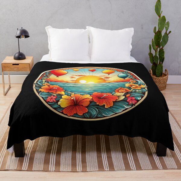 Item preview, Colorful Balloons Over the Ocean with Hawaii Orchids designed and sold by NautiChic.