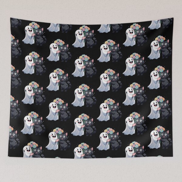 Item preview, Ghost surprise cat with Flowers. designed and sold by yoyola999.