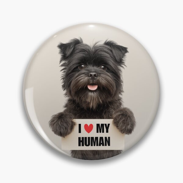 Item preview, Cute Affenpinscher dog with Signboard I love my Human  designed and sold by LazyOwlStore.