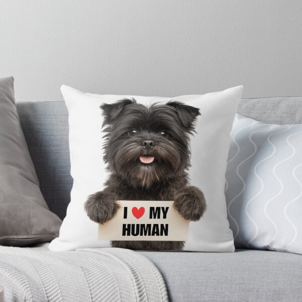 Item preview, Cute Affenpinscher dog with Signboard I love my Human  designed and sold by LazyOwlStore.