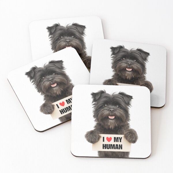 Item preview, Cute Affenpinscher dog with Signboard I love my Human  designed and sold by LazyOwlStore.