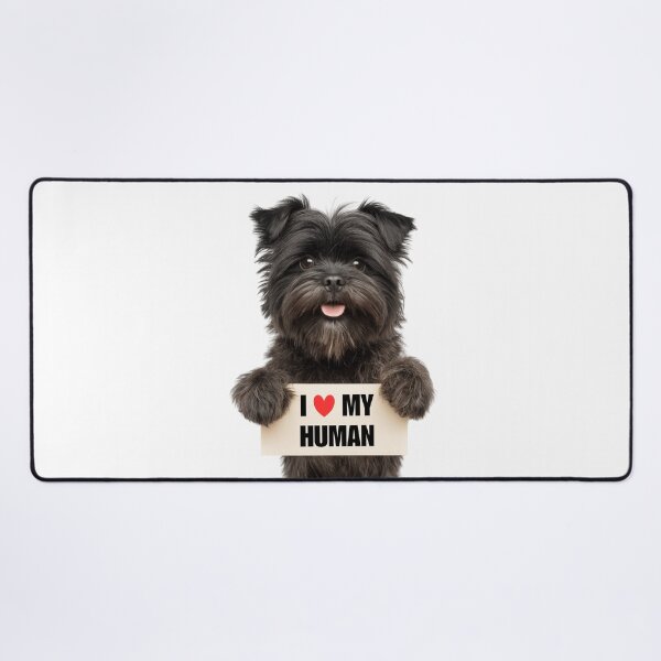 Item preview, Cute Affenpinscher dog with Signboard I love my Human  designed and sold by LazyOwlStore.