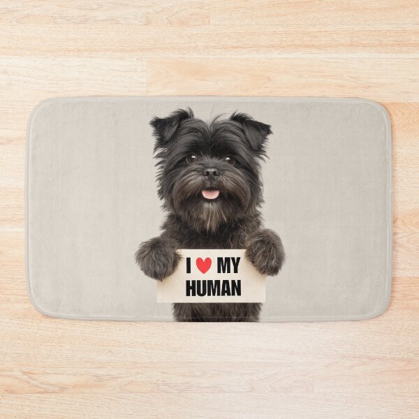 Item preview, Cute Affenpinscher dog with Signboard I love my Human  designed and sold by LazyOwlStore.