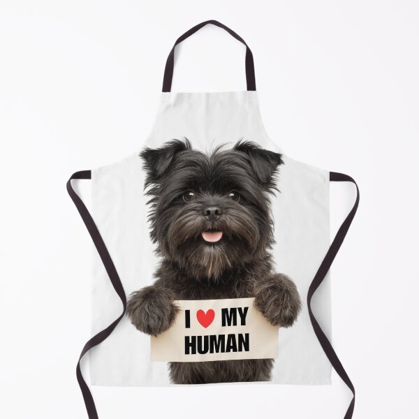 Item preview, Cute Affenpinscher dog with Signboard I love my Human designed and sold by LazyOwlStore.