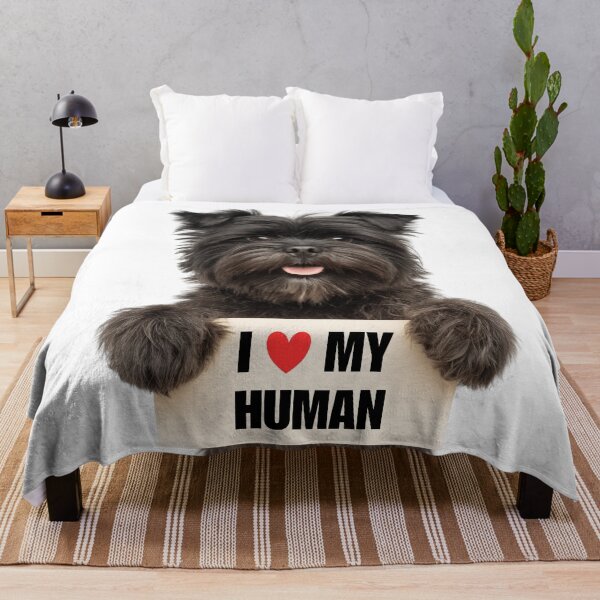 Item preview, Cute Affenpinscher dog with Signboard I love my Human  designed and sold by LazyOwlStore.