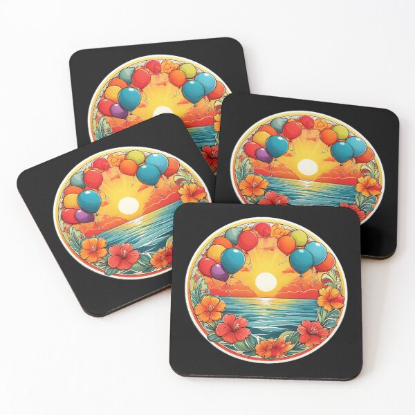 Item preview, Sunset Balloons Over the Ocean with Hawaii Orchids designed and sold by NautiChic.
