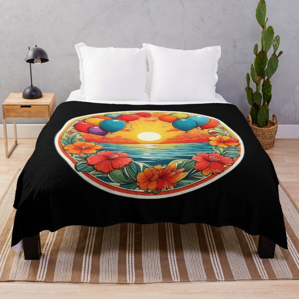 Item preview, Sunset Balloons Over the Ocean with Hawaii Orchids designed and sold by NautiChic.