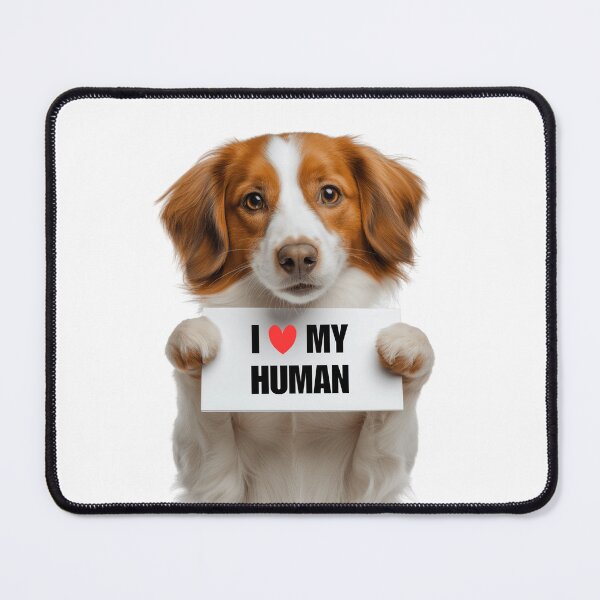 Item preview, Cute Kooikerhondje dog with Signboard I love my Human  designed and sold by LazyOwlStore.
