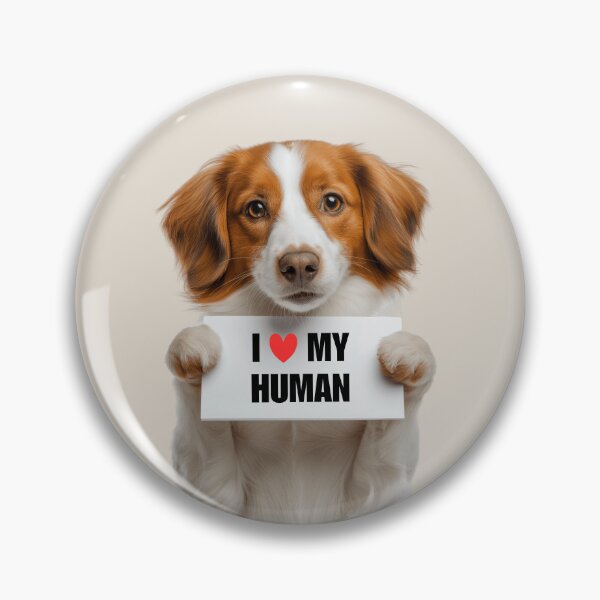 Item preview, Cute Kooikerhondje dog with Signboard I love my Human  designed and sold by LazyOwlStore.
