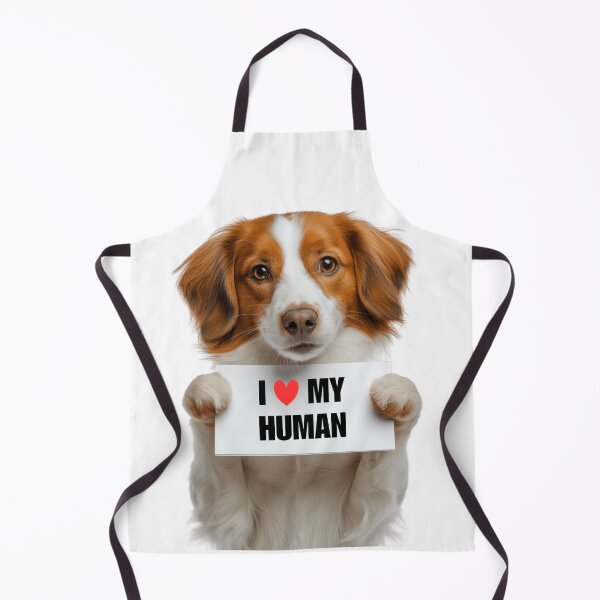 Item preview, Cute Kooikerhondje dog with Signboard I love my Human designed and sold by LazyOwlStore.