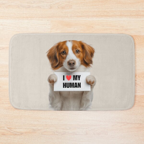 Item preview, Cute Kooikerhondje dog with Signboard I love my Human  designed and sold by LazyOwlStore.