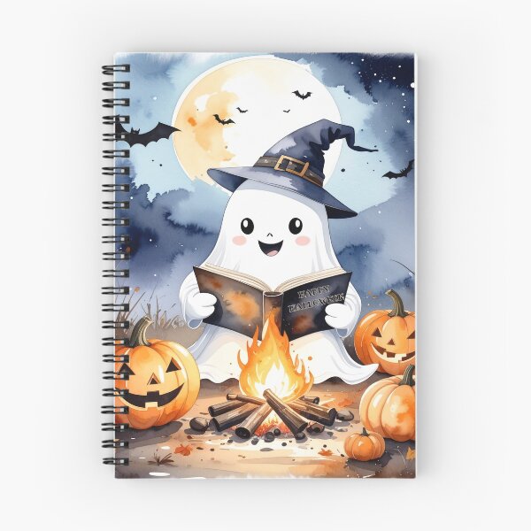 Item preview, Happy Halloween stories around the campfire, ghost reads to pumpkins designed and sold by LiskoDesign.