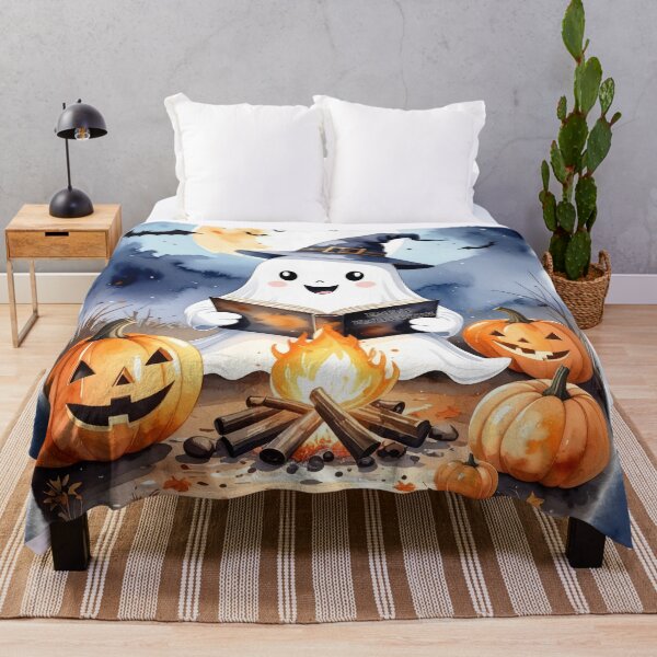 Item preview, Happy Halloween stories around the campfire, ghost reads to pumpkins designed and sold by LiskoDesign.