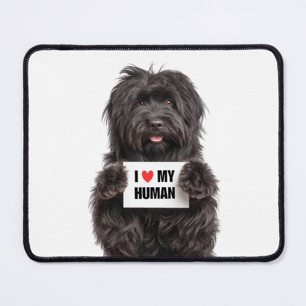 Item preview, Cute Puli dog with Signboard I love my Human  designed and sold by LazyOwlStore.