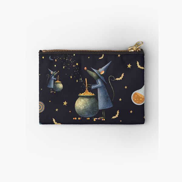 Item preview, Witchy Mice Halloween Pattern — Candy Cauldrons, Stars & Bats (Vintage Folk-Art) designed and sold by VikArt7.