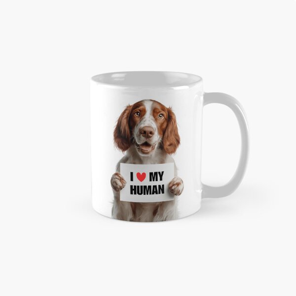Item preview, Cute Irish Red and White Setter dog with Signboard I love my Human  designed and sold by LazyOwlStore.