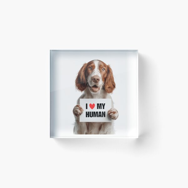 Item preview, Cute Irish Red and White Setter dog with Signboard I love my Human  designed and sold by LazyOwlStore.