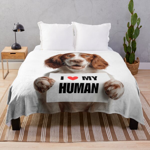 Item preview, Cute Irish Red and White Setter dog with Signboard I love my Human  designed and sold by LazyOwlStore.