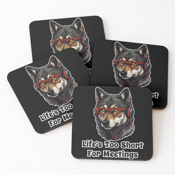 Item preview, Bored Corporate Wolf with Glasses - Life is Too Short for Meetings designed and sold by Ridiculam Toga.