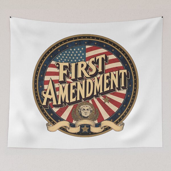 Item preview, First Amendment Emblem – Vintage Patriotic Design designed and sold by Edenglow Prints & Peculiars.