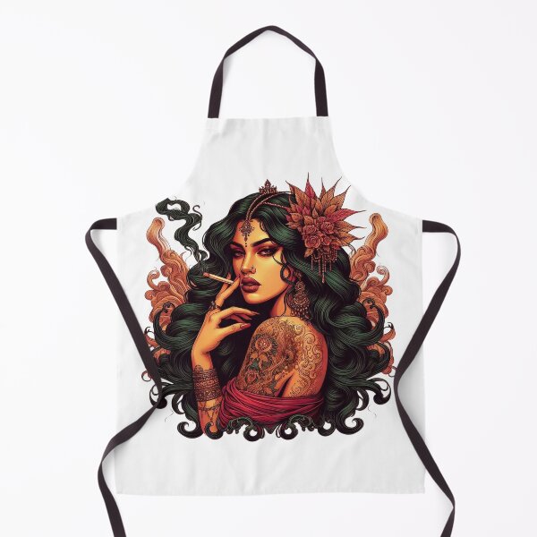 Item preview, Mystic Tattooed Mystical Women Smoking in Boho Art Style. designed and sold by Spark2Seduction.