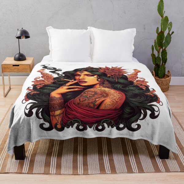 Item preview, Mystic Tattooed Mystical Women Smoking in Boho Art Style. designed and sold by Spark2Seduction.
