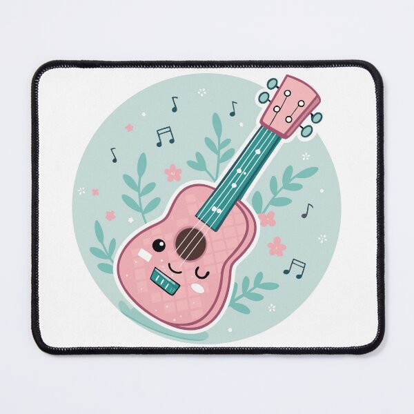 Item preview, Cute Kawaii Ukulele Character – Pastel Pink & Mint Cartoon designed and sold by VividOrganica.
