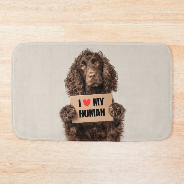 Item preview, Cute American Water Spaniel dog with Signboard I love my Human  designed and sold by LazyOwlStore.