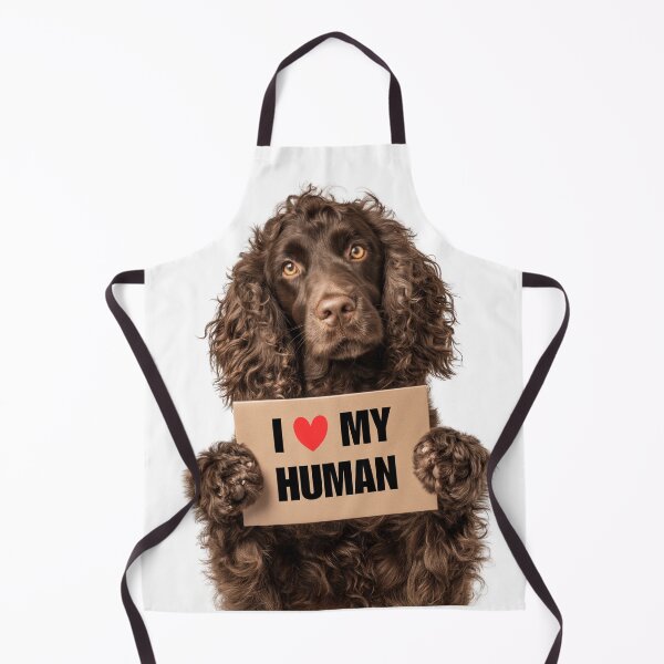 Item preview, Cute American Water Spaniel dog with Signboard I love my Human designed and sold by LazyOwlStore.