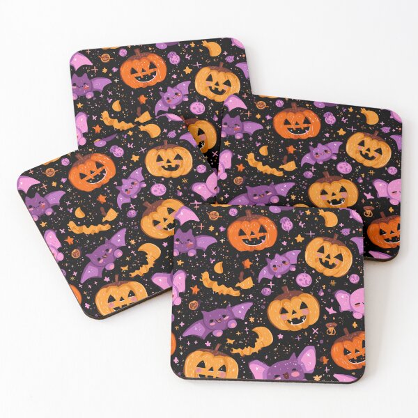 Item preview, Cute Bat and Pumpkin Halloween Seamless Pattern designed and sold by Kawaii Patterns | Chubby Animals & Cute Ghosts.