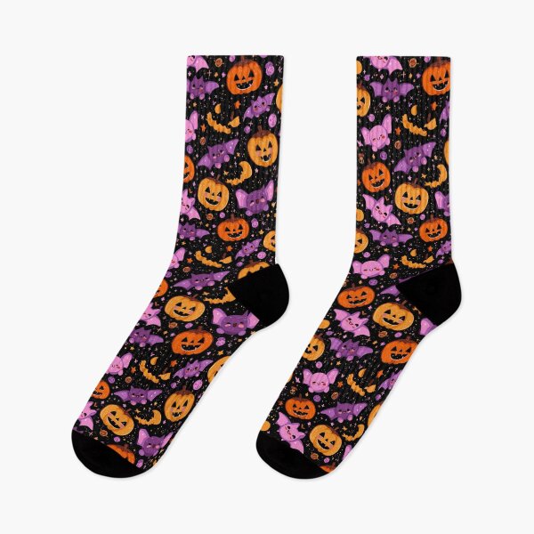 Item preview, Cute Bat and Pumpkin Halloween Seamless Pattern designed and sold by Kawaii Patterns | Chubby Animals & Cute Ghosts.