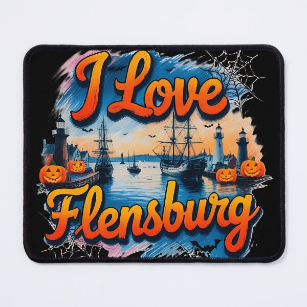 Item preview, I Love Flensburg Halloween Pumpkins and Spiders designed and sold by Khala.