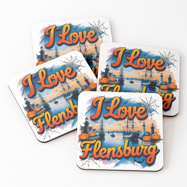 Item preview, I Love Flensburg Halloween Pumpkins and Spiders designed and sold by Khala.