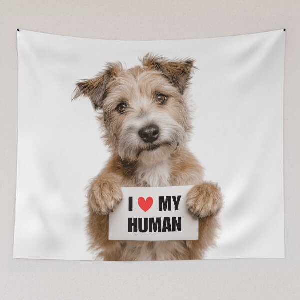 Item preview, Cute Glen of Imaal Terrier dog with Signboard I love my Human  designed and sold by LazyOwlStore.