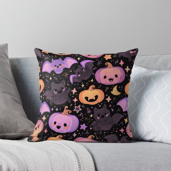 Item preview, Cute Bat and Pumpkin Halloween  designed and sold by Kawaii Patterns | Chubby Animals & Cute Ghosts.