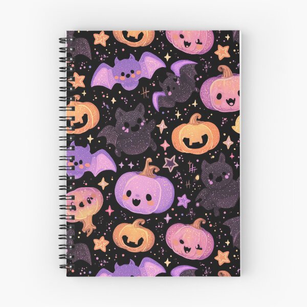 Item preview, Cute Bat and Pumpkin Halloween  designed and sold by Kawaii Patterns | Chubby Animals & Cute Ghosts.