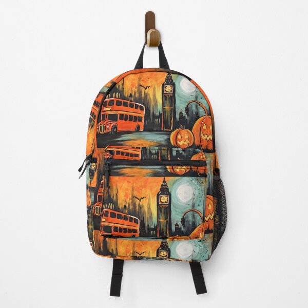 Item preview, Ride Through Halloween London with Jack-o-Lanterns Bats and a Double-Decker Bus designed and sold by OlfactoART Studio.