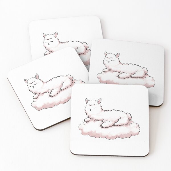 Item preview, Cute Alpaca Sleeping on a Cloud – Kawaii Animal Sticker Design designed and sold by Overthink Juice.