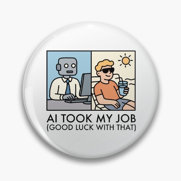 Item preview, Funny AI Took My Job Shirt – Robot vs Human Meme Comic – Tech Humor Sticker & Gift designed and sold by DesignJiggy.