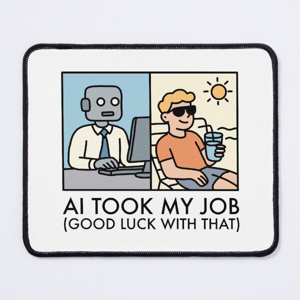 Item preview, Funny AI Took My Job Shirt – Robot vs Human Meme Comic – Tech Humor Sticker & Gift designed and sold by DesignJiggy.