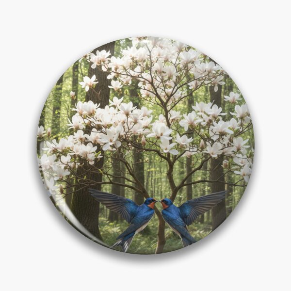 Item preview, Love birds meeting under a Magnolia designed and sold by MariaTheExpert.