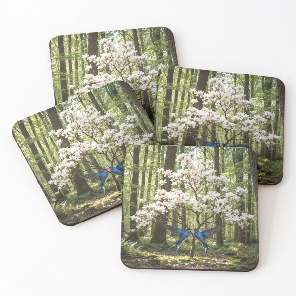 Item preview, Love birds meeting under a Magnolia designed and sold by MariaTheExpert.
